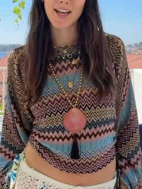 Missoni Boho Metallic Zigzag Poncho / Shawl Women's - Pink, Blue & Brown